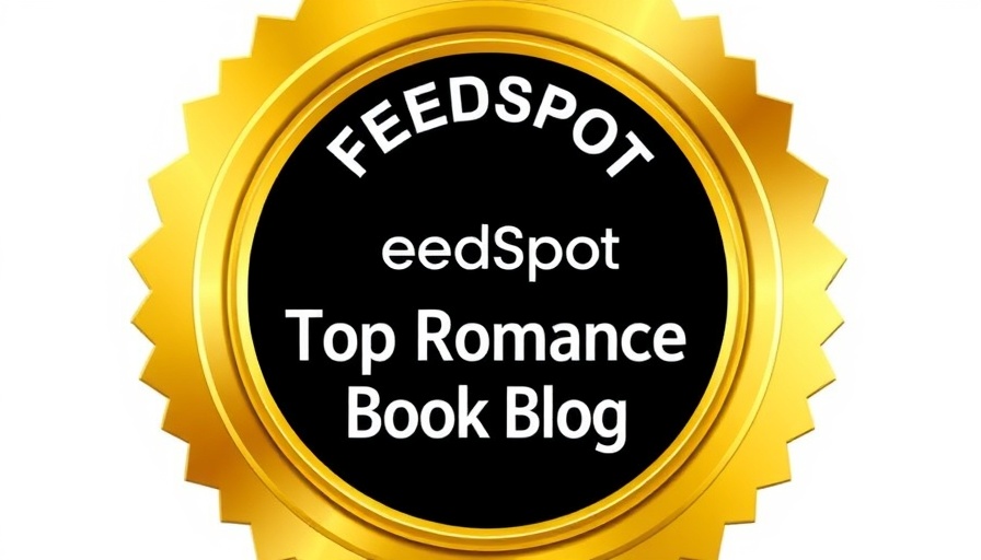 Golden badge for top romance book blog.