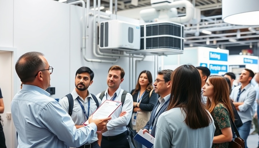 Midea HVAC training support seminar at industry trade show.