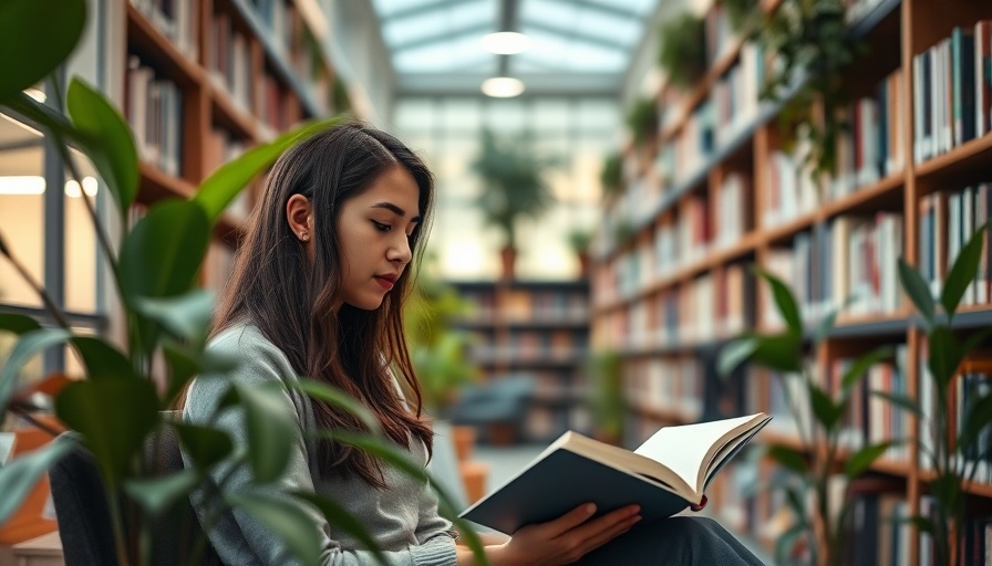Young woman reading a book in a cozy library, symbolizing most read books on Goodreads.