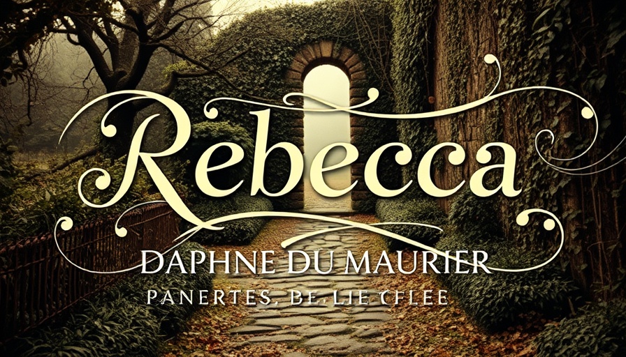 Vintage 'Rebecca' book cover in historical fiction mystery style.