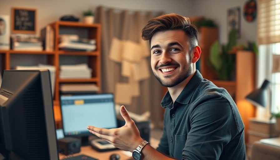 Young man in home office discussing YouTube Community Tab Engagement Strategies.
