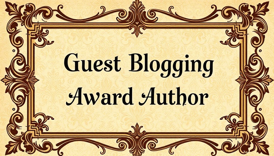 Elegant vintage-style framed art piece featuring guest blogger text, historical fiction theme.