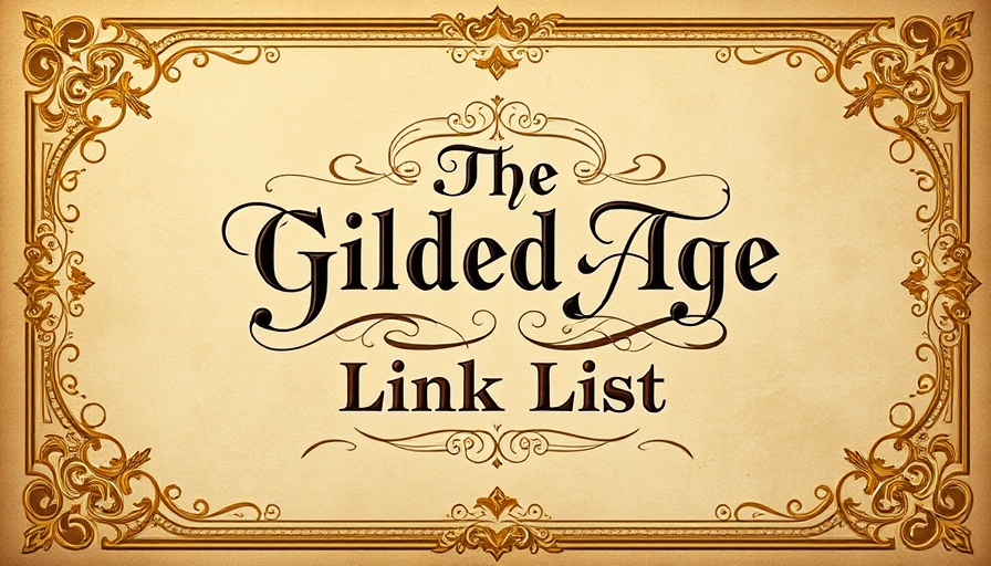 Ornate vintage-style book cover with text 'The Gilded Age Link List'.