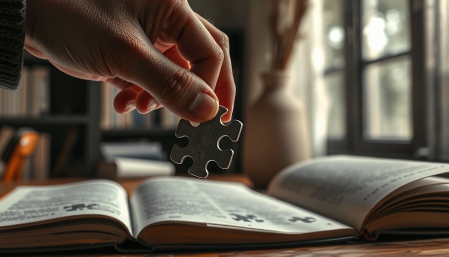 Hand assembling puzzle with caution sign overlay, symbolizing careful strategy, aiding Wikipedia backlink boost website rankings.