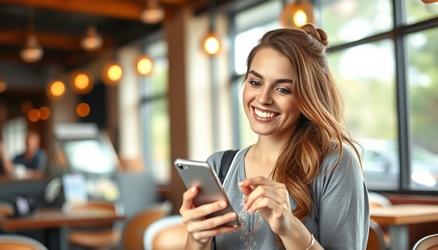 Young woman engaging on her phone, illustrating Pinterest keyword strategies.