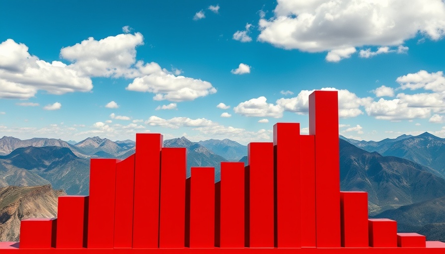 Red graph-like structure symbolizing No-Product Shipping Strategy over mountains.