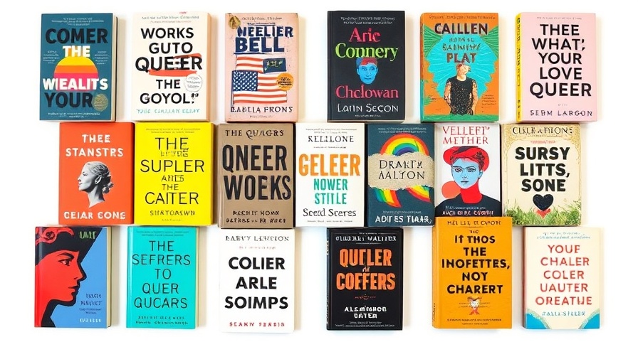 Vibrant collage of queer book covers, best queer books of the summer.