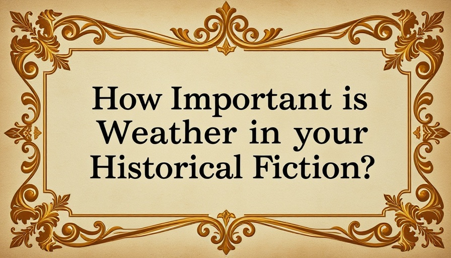 Victorian-style text frame on historical fiction importance of weather.