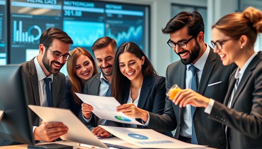 Business team analyzing predictive analytics in marketing with charts.