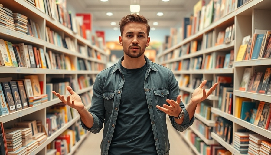Young male in store aisle, enhancing AI search visibility.