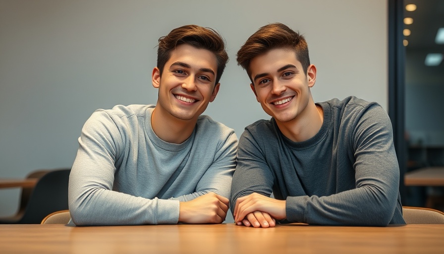 Two young men at a table, discussing blueprint for AI startups.