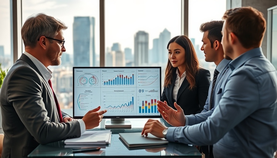 Professionals discussing predictive analytics for sales.