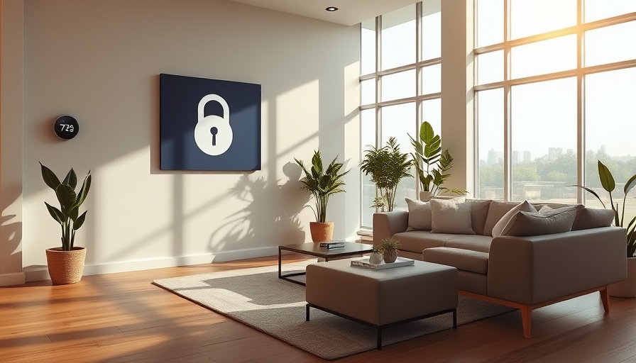 Modern smart living room setup for vacation security.