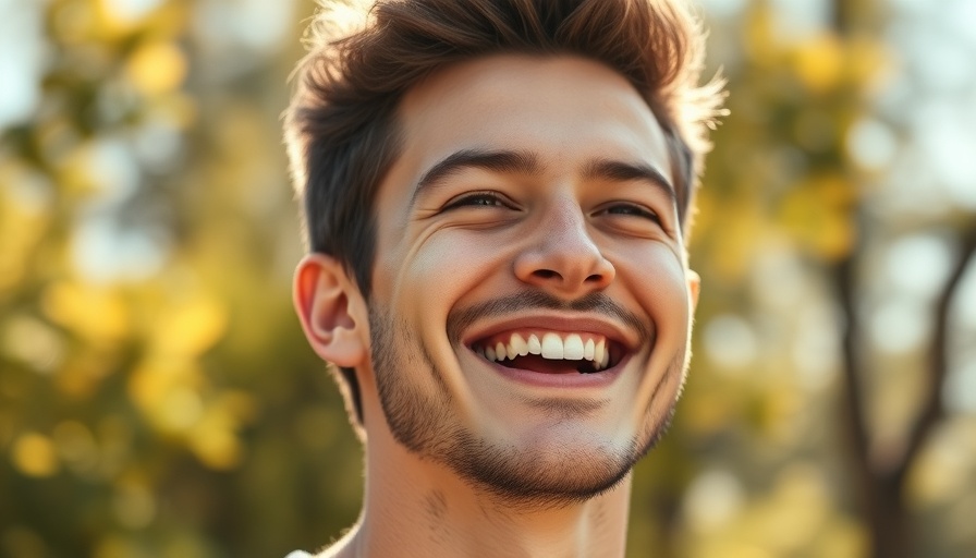 Young man smiling outdoors, symbolizing positivity in business growth capital.