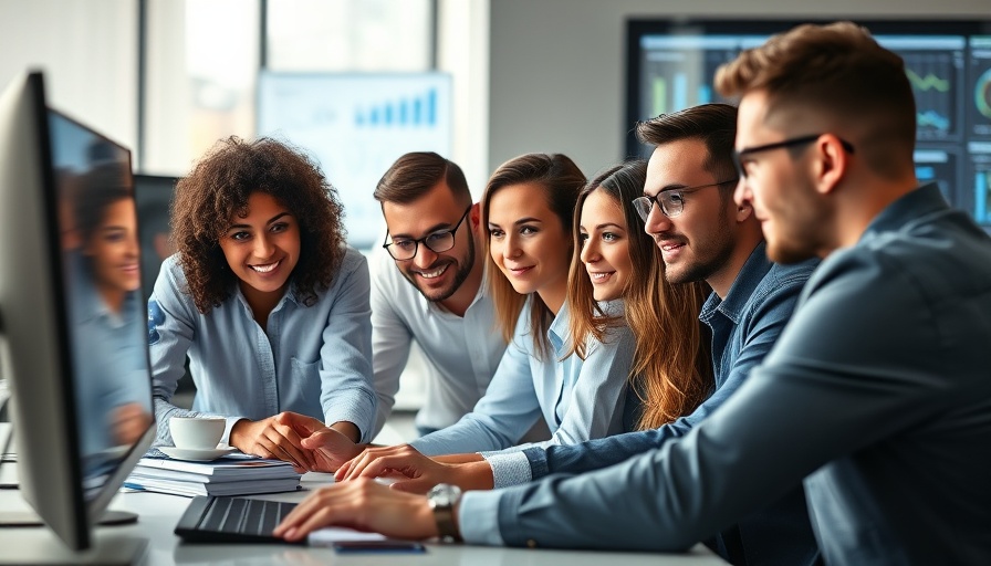 AI impact on marketing: professionals discuss analytics in office.