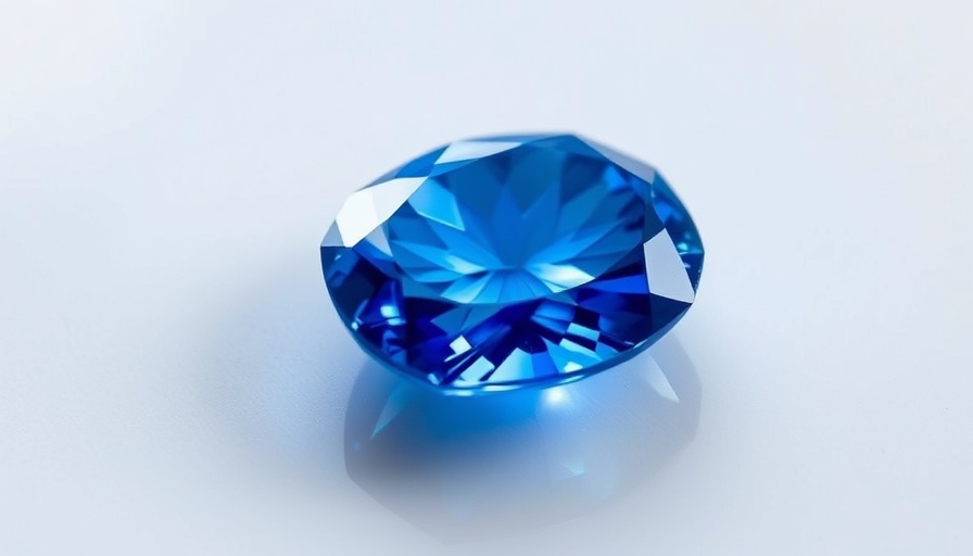 Brilliantly cut blue sapphire gemstone, symbolizing value.