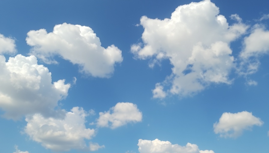 Picturesque fluffy clouds against a blue sky, AI Crawlers Action.