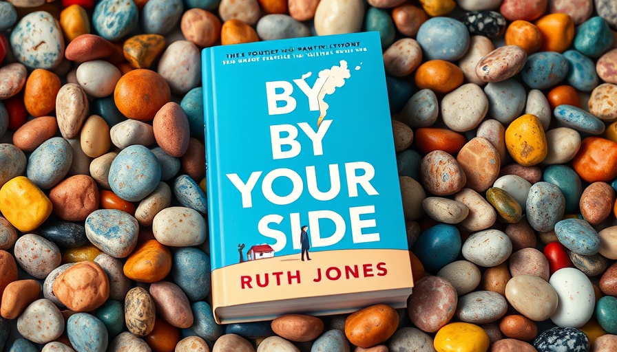 Bright book cover of By Your Side by Ruth Jones with pebbles