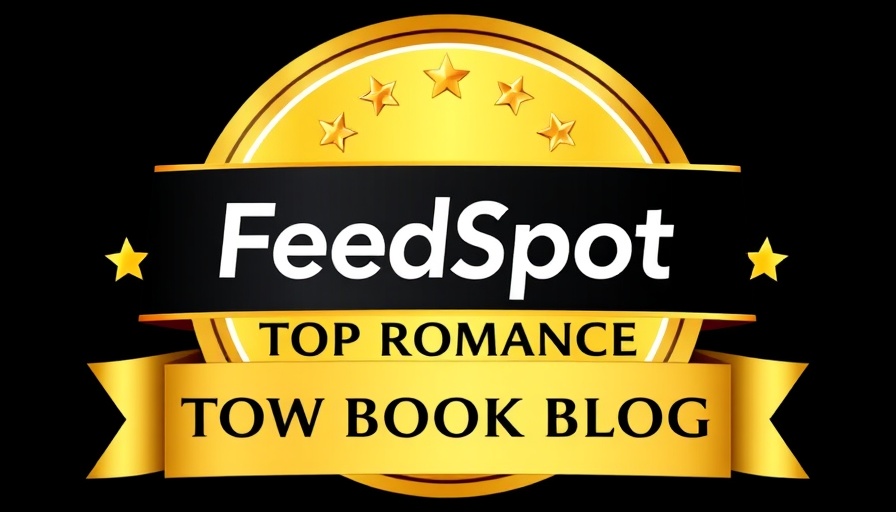 Top romance book blog badge with gold stars.