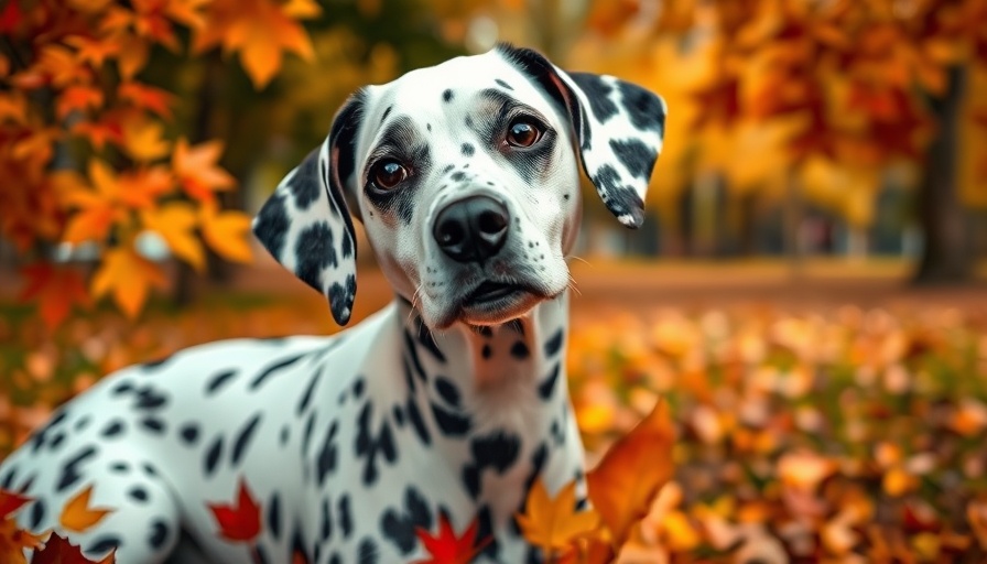 Dalmatian dog in autumn leaves, ready-made stem cell therapies for pets