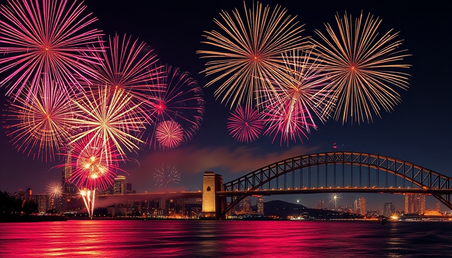 Vivid fireworks over city skyline showcasing art and science of fireworks displays.
