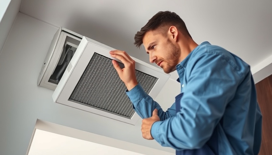 Technician checking HVAC vent for hidden indoor air quality culprits.