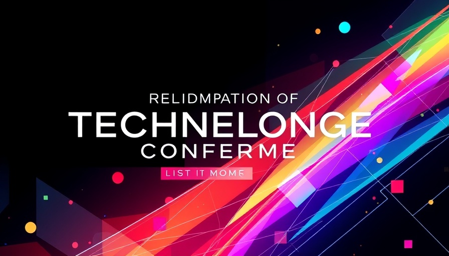 Futuristic conference poster showcasing autonomous systems with geometric design