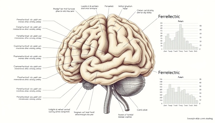 Detailed infographic on ferroelectric bioelectronics with brain illustration.