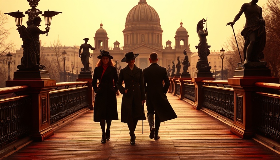 Book cover illustrating a historic cityscape and figures, upcoming historical novels.