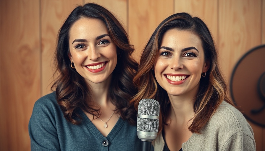 Two women on a podcast cover for historical fiction mystery theme.