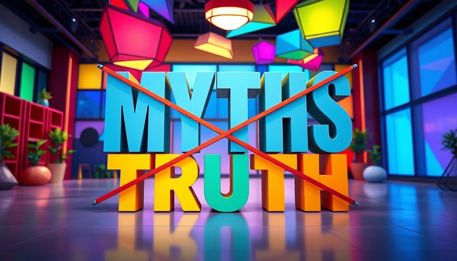 AI search visibility myths and truth concept in vibrant 3D text.