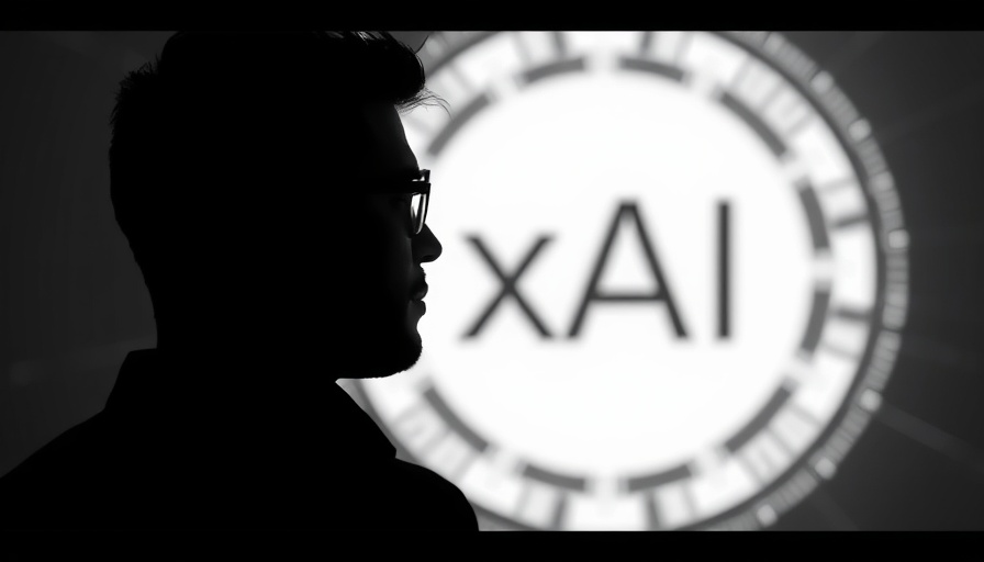 Silhouette of a man's profile facing xAI logo, representing SpaceX investment in xAI startup.
