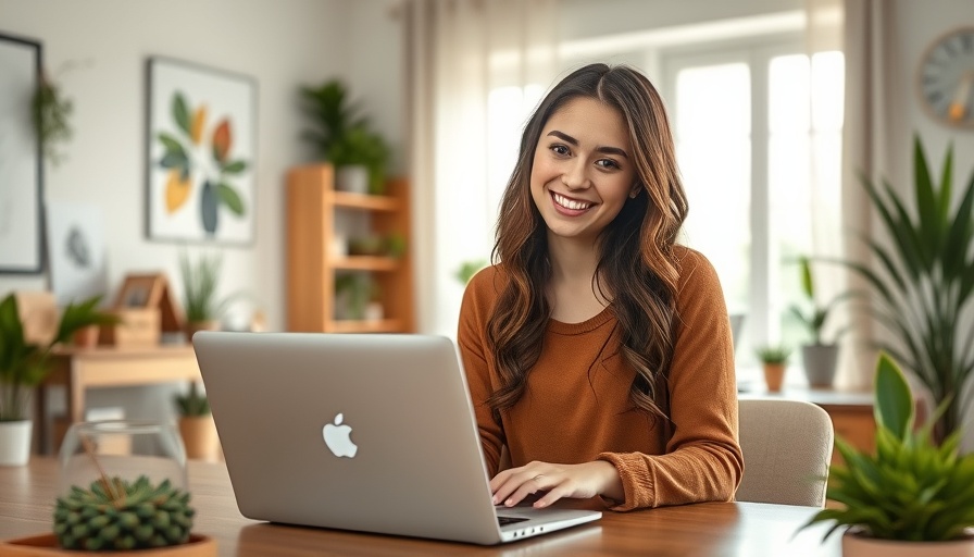 Young woman working from home, representing remote client job opportunities.