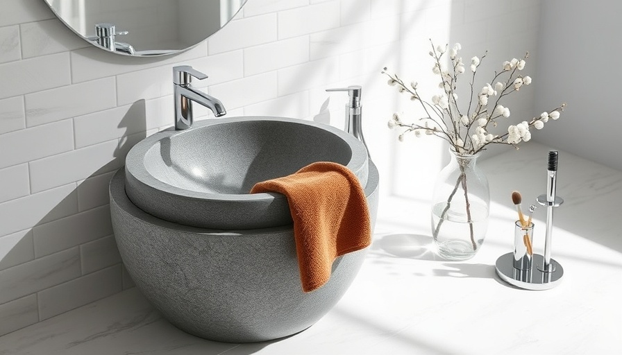 Elegant bathroom design with modern stone sink and decor, highlighting hidden design mistakes in bathroom renovation.