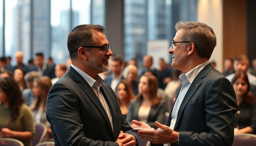 Zohran Mamdani engages NYC tech executives at conference, city backdrop.