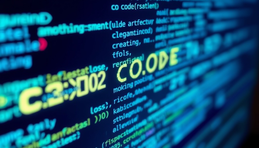 Vibrant digital code on screen depicting AI-code reviewer investment opportunities.