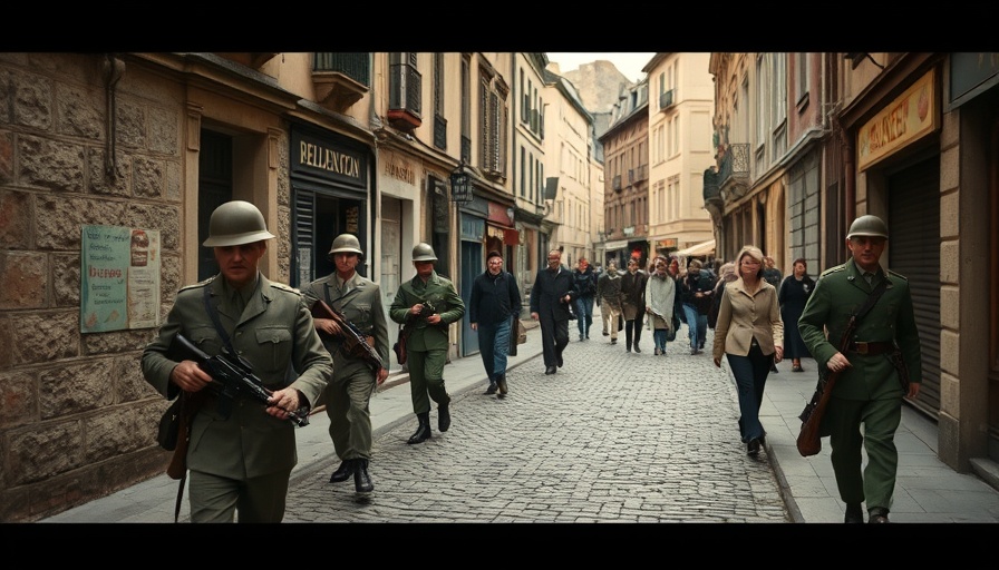 Scene from historical fiction novel set in France during World War II.