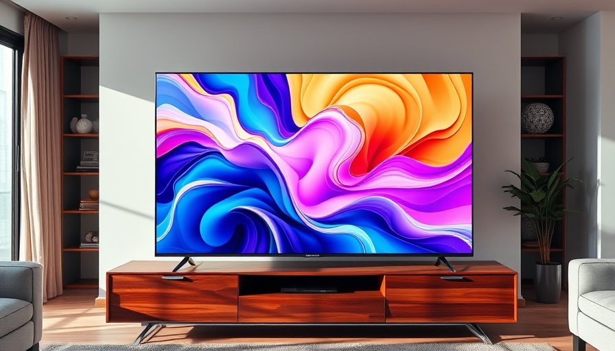 Sleek Samsung TV showcasing vibrant colors in a stylish living room.