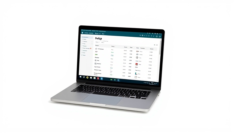 Sleek laptop with inventory software interface for RFID funding opportunities.