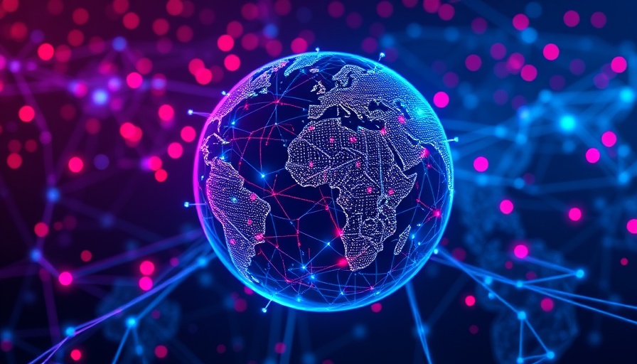 Digital globe with network lines on hexagonal background for Krane MSCI All Country Private Company Fund