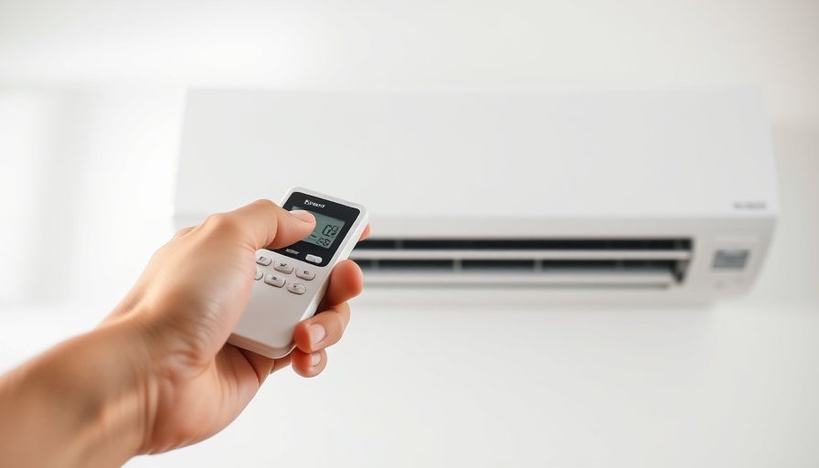 Adjusting AC temperature during heatwave with remote control.