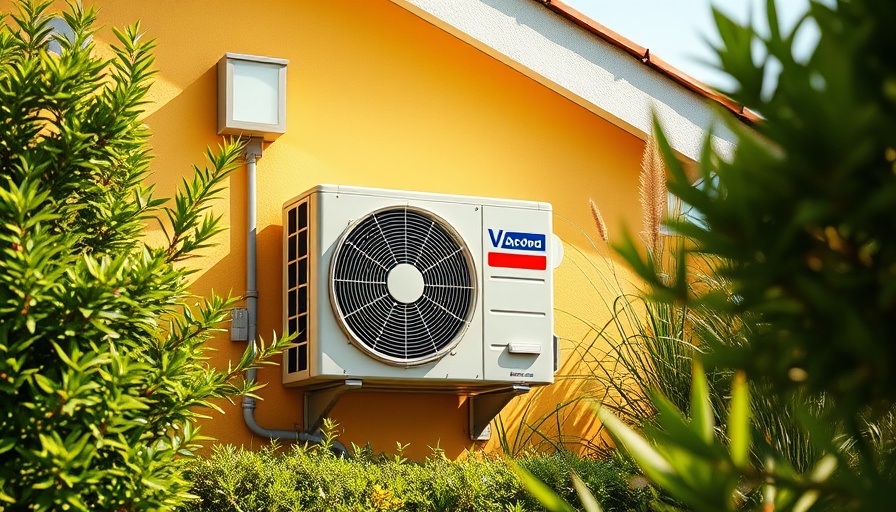 Outdoor AC unit on yellow wall during heat wave