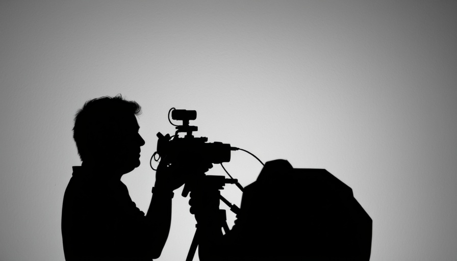 Camera operator silhouette in virtual production setup