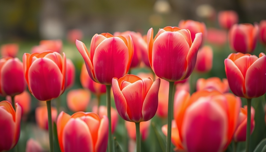 Vibrant tulips in a garden for bioidentical hormone therapy article.