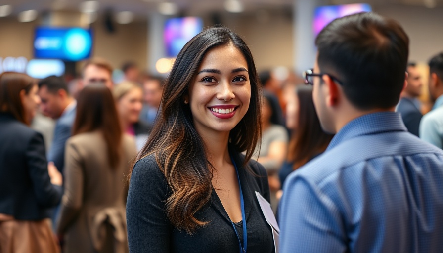 Tiffany Segura solutions for hard-to-place merchants at networking event.