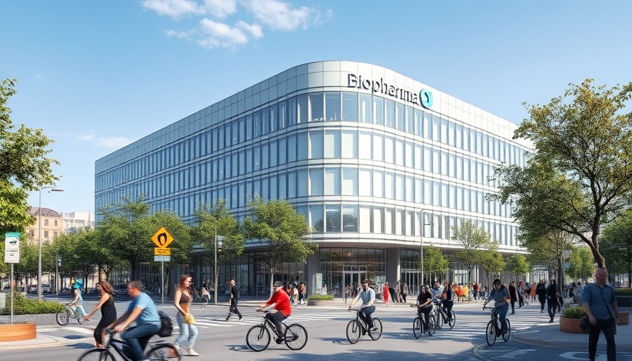 U.S. Biopharma Clusters 2025: modern building with people outside