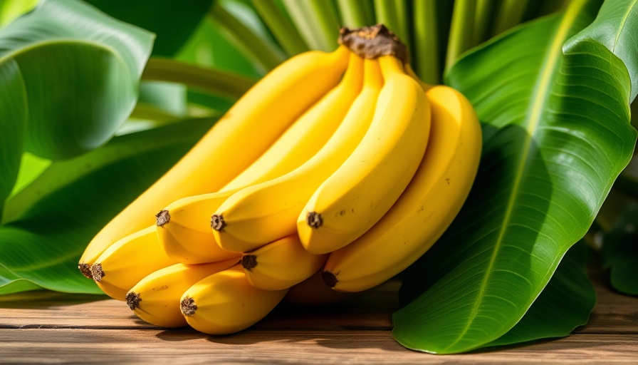 Vibrant bananas with lush green leaves highlighting the benefits of bananas in your diet.