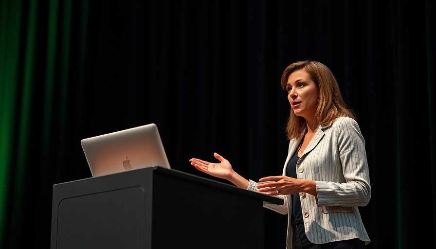 Woman presenting Series C Funding Strategies at tech conference.