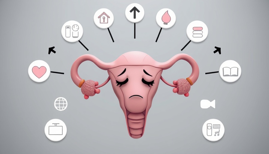 Understanding the menstrual cycle: sad cartoon uterus illustration.