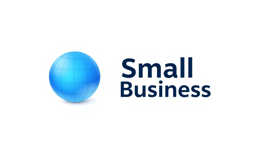 Minimalistic logo with blue sphere and 'Small Business' text.